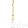 Thumbnail Image 4 of 6.0mm Paper Clip Chain Necklace in Sterling Silver with Yellow Rhodium - 20"