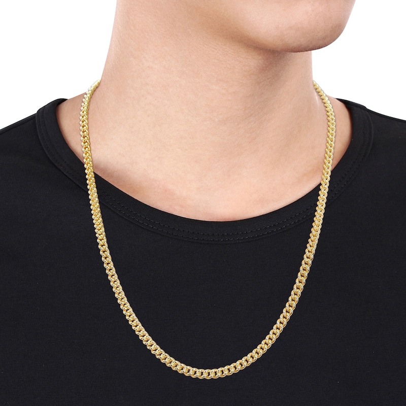 Main Image 2 of 4.4mm Curb Chain Necklace in Sterling Silver with Yellow Rhodium - 20"