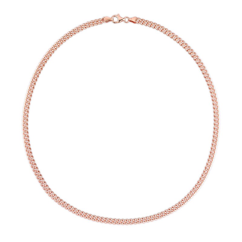 Main Image 3 of 4.4mm Curb Chain Necklace in Sterling Silver with Rose Rhodium - 20"