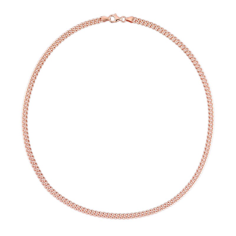 4.4mm Curb Chain Necklace in Sterling Silver with Rose Rhodium - 20"