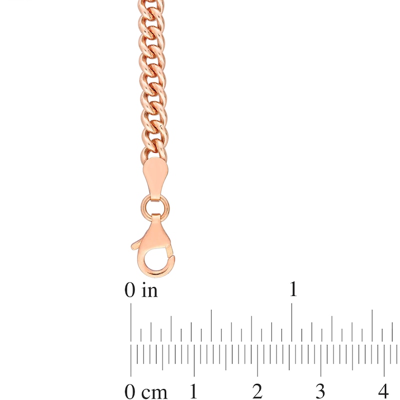 4.4mm Curb Chain Necklace in Sterling Silver with Rose Rhodium - 20"