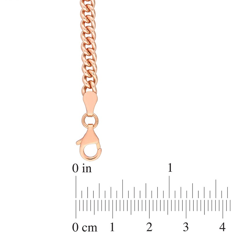 4.4mm Curb Chain Necklace in Sterling Silver with Rose Rhodium - 20"