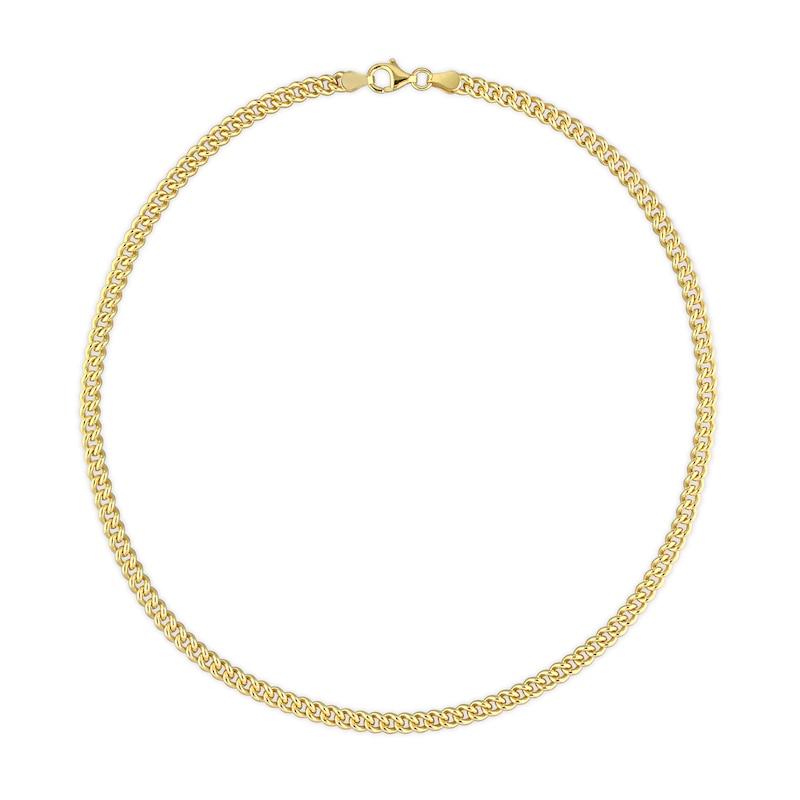 Main Image 3 of 4.4mm Curb Chain Necklace in Sterling Silver with Yellow Rhodium