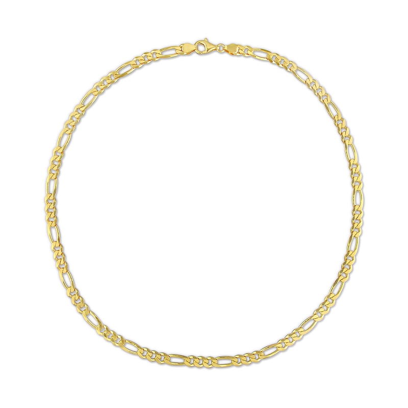 Main Image 3 of 5.5mm Figaro Chain Necklace in Sterling Silver with Yellow Rhodium - 20"