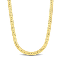 5.0mm Herringbone Chain Necklace in Sterling Silver with Yellow Rhodium