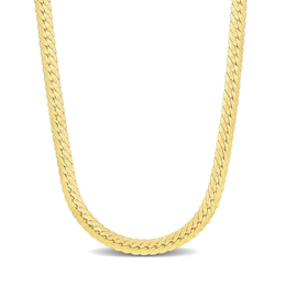 5.0mm Herringbone Chain Necklace in Sterling Silver with Yellow Rhodium