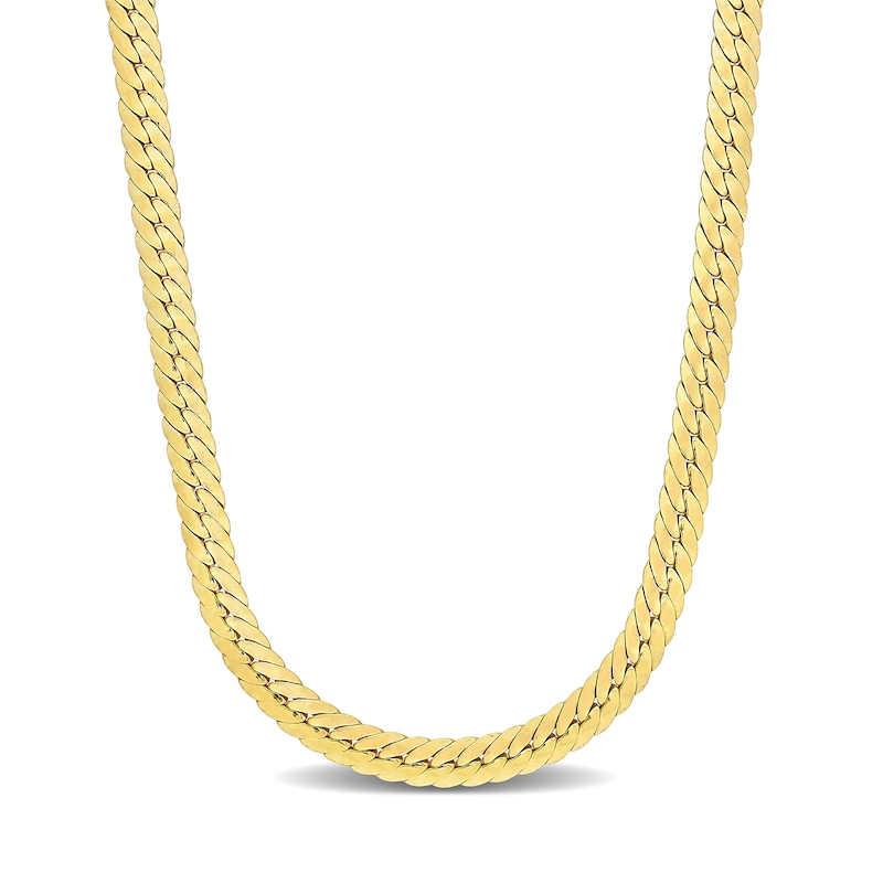 5.0mm Herringbone Chain Necklace in Sterling Silver with Yellow Rhodium|Peoples Jewellers