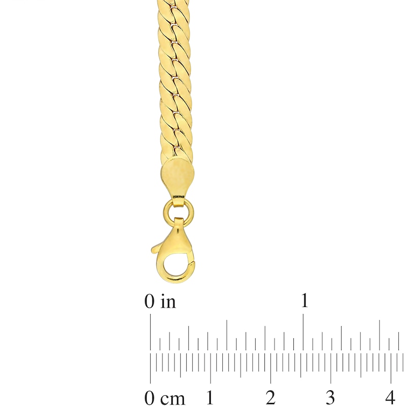 Main Image 4 of 5.0mm Herringbone Chain Necklace in Sterling Silver with Yellow Rhodium