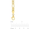 Thumbnail Image 4 of 5.5mm Figaro Chain Necklace in Sterling Silver with Yellow Rhodium