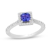 Thumbnail Image 0 of Enchanted Disney Ariel Cushion-Cut Tanzanite and 0.23 CT. T.W. Diamond Engagement Ring in 14K Two-Tone Gold