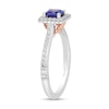 Thumbnail Image 1 of Enchanted Disney Ariel Cushion-Cut Tanzanite and 0.23 CT. T.W. Diamond Engagement Ring in 14K Two-Tone Gold