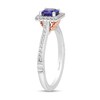 Thumbnail Image 1 of Enchanted Disney Ariel Cushion-Cut Tanzanite and 0.23 CT. T.W. Diamond Engagement Ring in 14K Two-Tone Gold