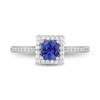 Enchanted Disney Ariel Cushion-Cut Tanzanite and 0.23 CT. T.W. Diamond Engagement Ring in 14K Two-Tone Gold