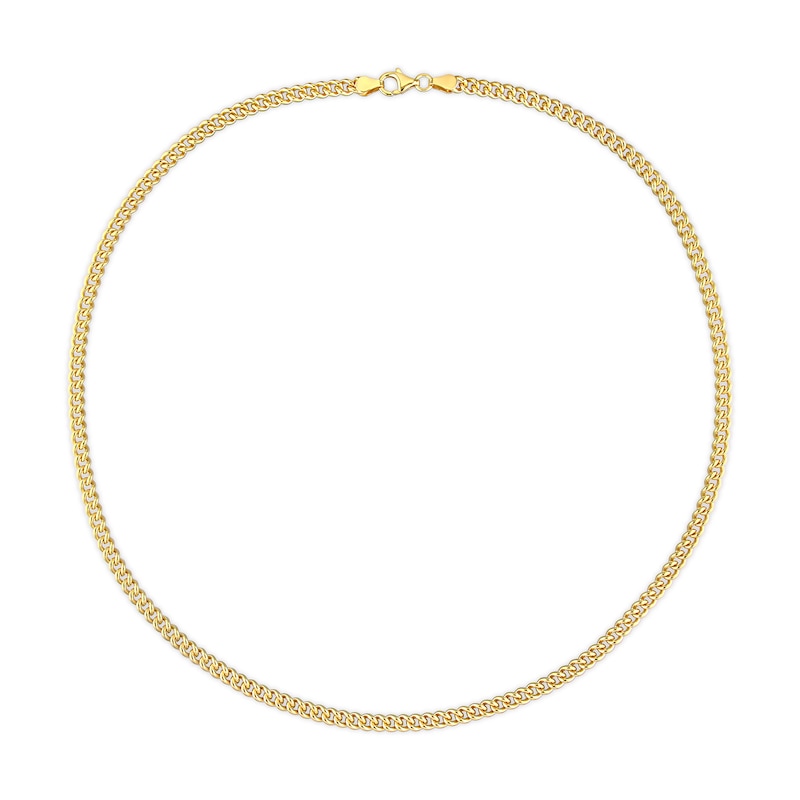 Main Image 3 of 4.4mm Curb Chain Necklace in Sterling Silver with Yellow Rhodium - 16"