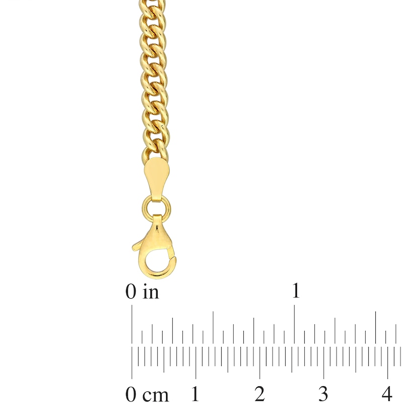 Main Image 4 of 4.4mm Curb Chain Necklace in Sterling Silver with Yellow Rhodium - 16"