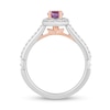 Thumbnail Image 2 of Enchanted Disney Rapunzel Oval Amethyst and 0.29 CT. T.W. Diamond Frame Engagement Ring in 14K Two-Tone Gold
