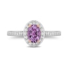 Thumbnail Image 3 of Enchanted Disney Rapunzel Oval Amethyst and 0.29 CT. T.W. Diamond Frame Engagement Ring in 14K Two-Tone Gold