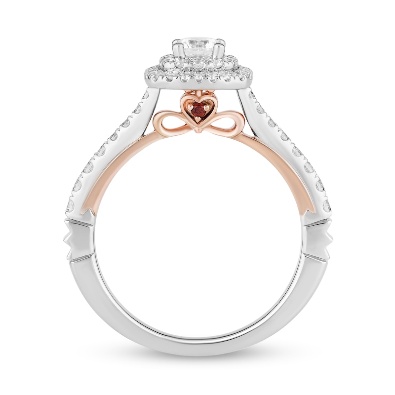 Enchanted Disney Snow White 0.69 CT. T.W. Diamond Double Cushion-Shaped Frame Engagement Ring in 14K Two-Tone Gold