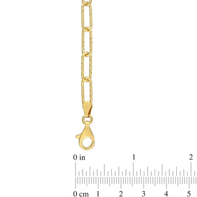 5.0mm Diamond-Cut Paper Clip Chain Necklace in Sterling Silver with Yellow Rhodium - 24"