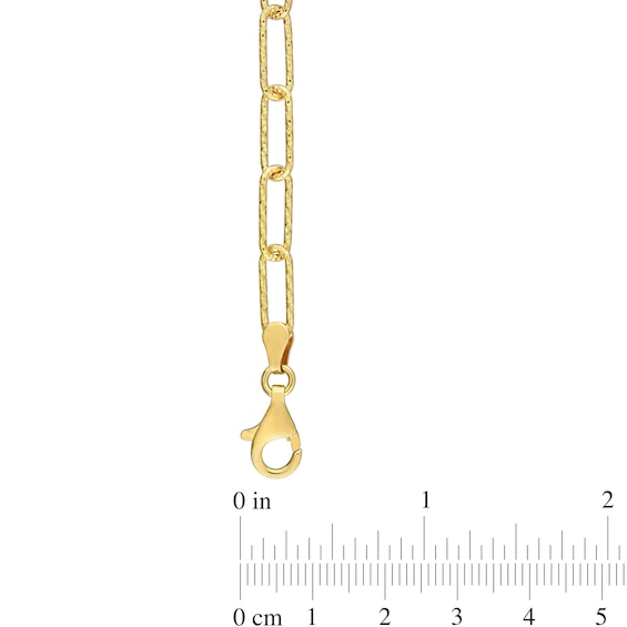 5.0mm Diamond-Cut Paper Clip Chain Necklace in Sterling Silver with Yellow Rhodium - 24"