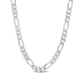 5.5mm Figaro Chain Necklace in Sterling Silver - 20&quot;