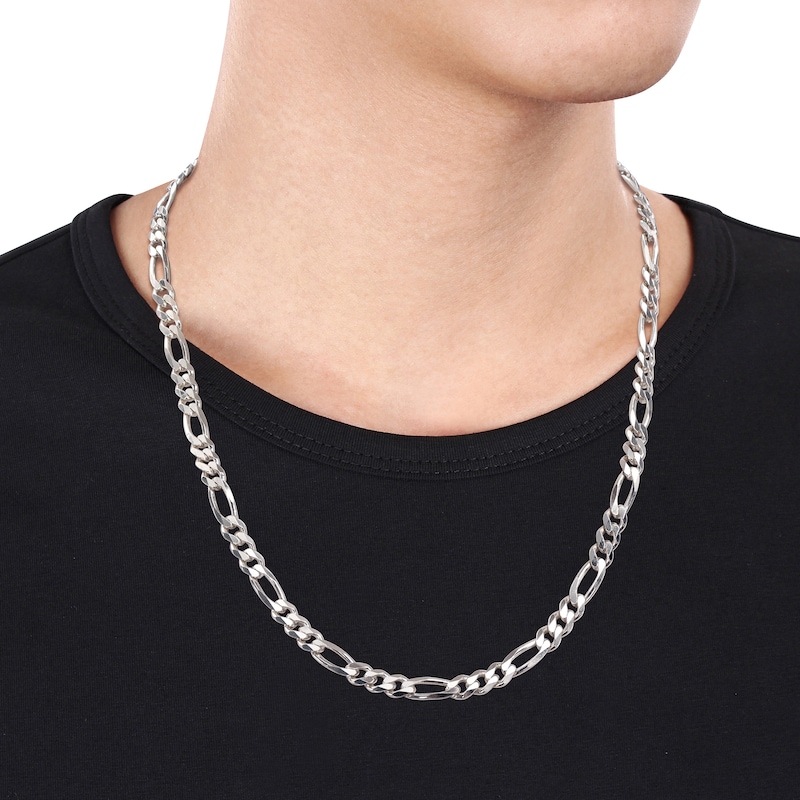Main Image 2 of 5.5mm Figaro Chain Necklace in Sterling Silver - 20"