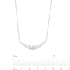 Thumbnail Image 2 of 0.20 CT. T.W. Pear-Shaped Multi-Diamond Trio Curved Necklace in Sterling Silver