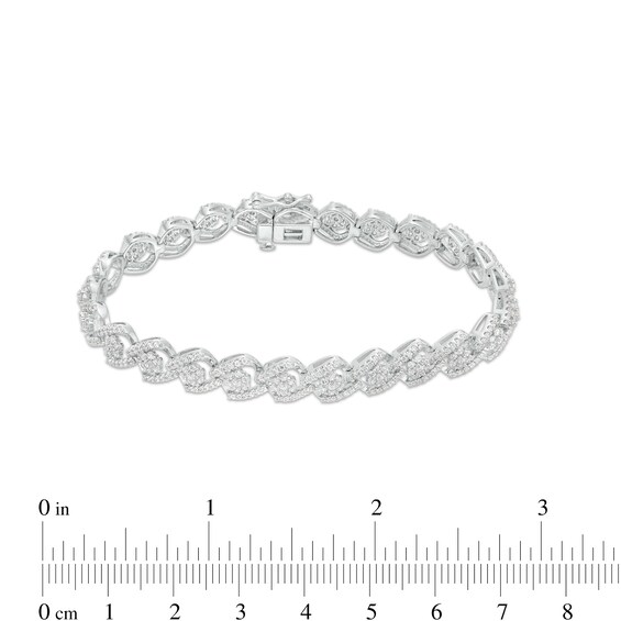 3.00 CT. T.W. Multi-Diamond Link Bracelet in 10K White Gold