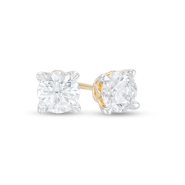 Trouvaille Collection 1.00 CT. T.W. DeBeers®-Graded Diamond Solitaire Stud Earrings in 14K Gold (F/I1)