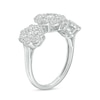 Thumbnail Image 2 of 1.00 CT. T.W. Multi-Diamond Frame Flower Trio Ring in 10K White Gold