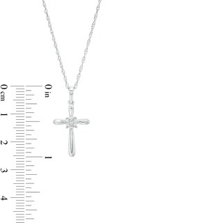 0.04 CT. T.W. Multi-Diamond Cross Pendant in Sterling Silver