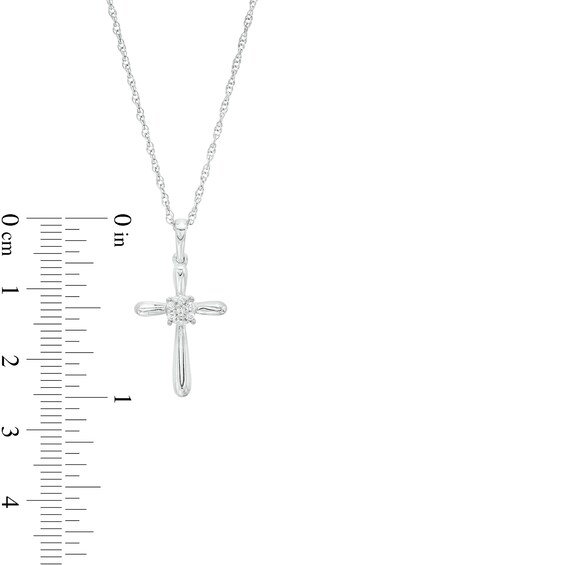 0.04 CT. T.W. Multi-Diamond Cross Pendant in Sterling Silver