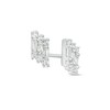 0.20 CT. T.W. Baguette and Round Diamond Stepped Stud Earrings in 10K White Gold