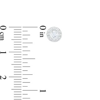 Trouvaille Collection CT. T.W. DeBeers®-Graded Diamond Frame Stud Earrings in 14K Gold (F/I1