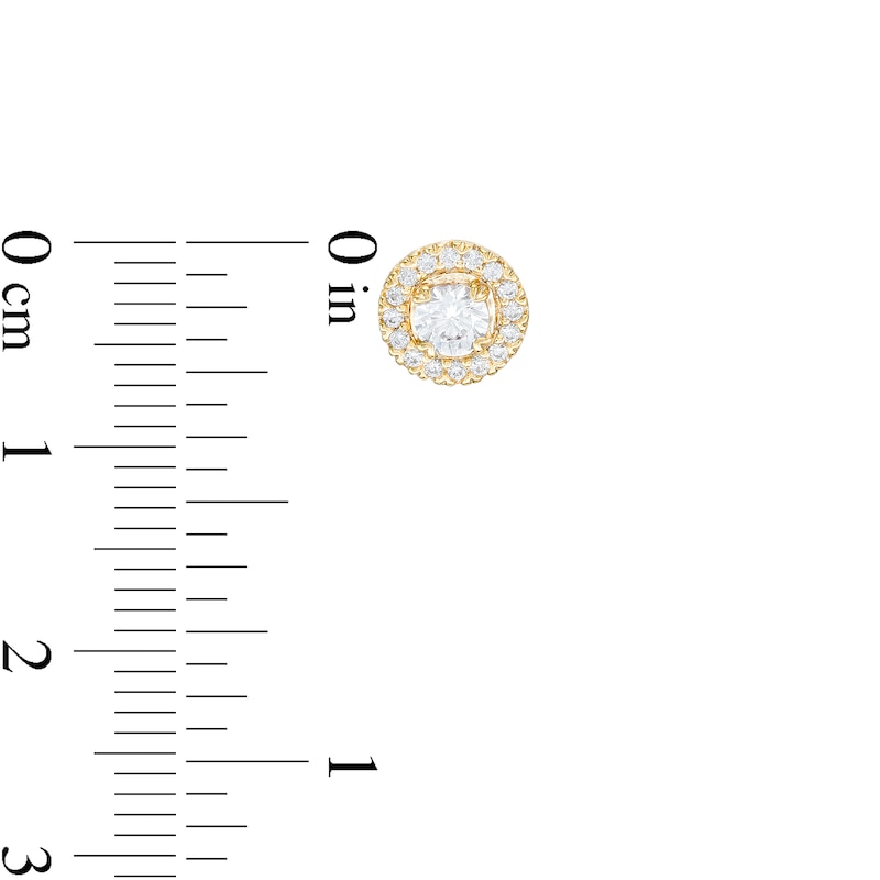Main Image 3 of 0.50 CT. T.W. Diamond Frame Stud Earrings in 10K Gold