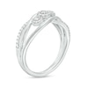 Thumbnail Image 3 of 0.20 CT. T.W. Multi-Diamond Trio Orbit Ring in Sterling Silver