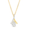 Thumbnail Image 1 of 0.20 CT. T.W. Pear-Shaped Multi-Diamond Twist Bail Pendant in 10K Gold