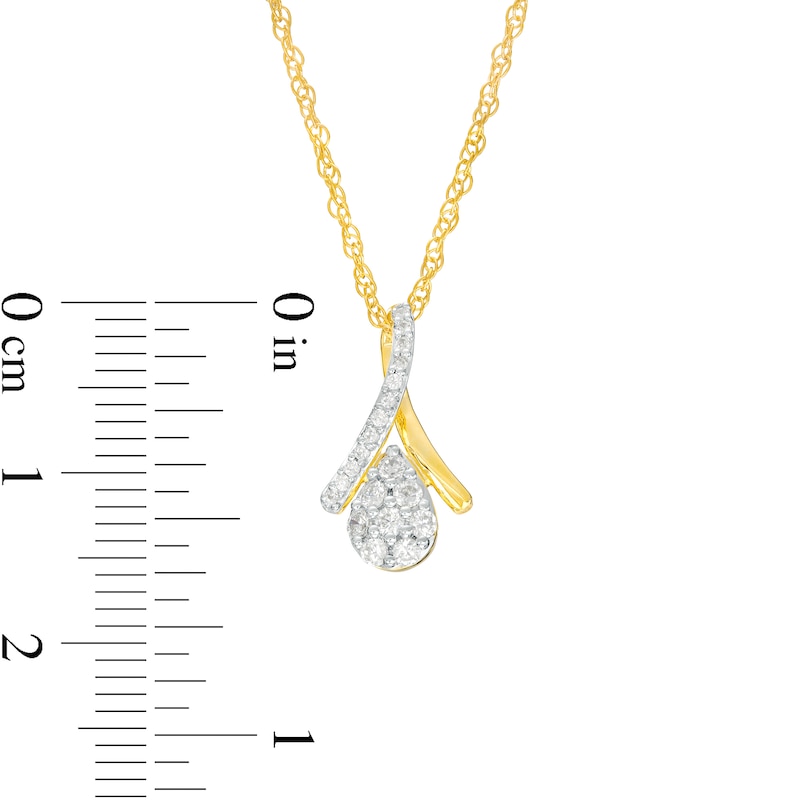 0.20 CT. T.W. Pear-Shaped Multi-Diamond Twist Bail Pendant in 10K Gold