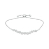 Thumbnail Image 0 of 0.20 CT. T.W. Multi-Diamond Graduated Curve Bolo Bracelet in Sterling Silver – 9.5"