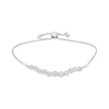 Thumbnail Image 1 of 0.20 CT. T.W. Multi-Diamond Graduated Curve Bolo Bracelet in Sterling Silver – 9.5"