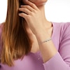 Thumbnail Image 2 of 0.20 CT. T.W. Multi-Diamond Graduated Curve Bolo Bracelet in Sterling Silver – 9.5"