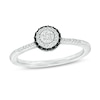 Thumbnail Image 1 of 0.21 CT. T.W. Black and White Multi-Diamond Double Frame Promise Ring in Sterling Silver