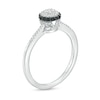 Thumbnail Image 2 of 0.21 CT. T.W. Black and White Multi-Diamond Double Frame Promise Ring in Sterling Silver