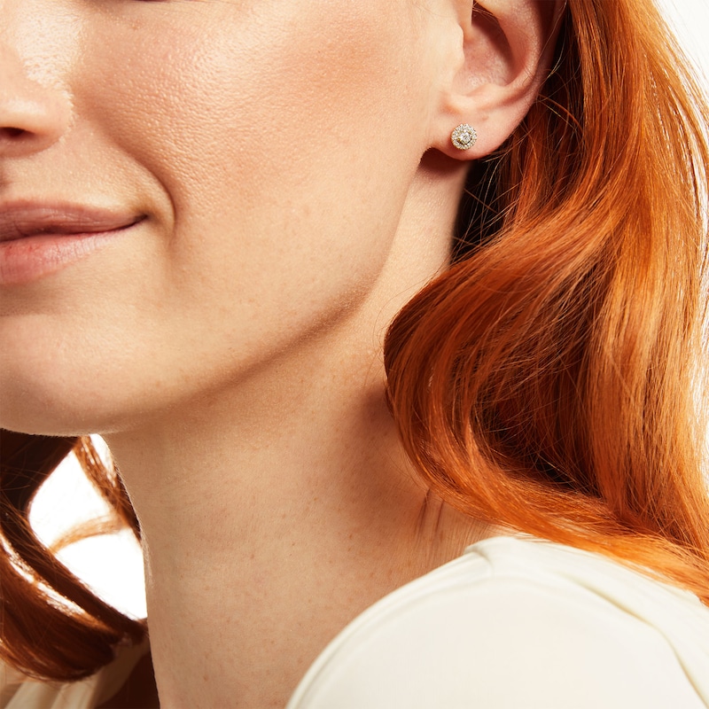 Main Image 2 of 0.25 CT. T.W. Diamond Frame Stud Earrings in 10K Gold