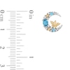 Thumbnail Image 3 of Enchanted Disney Jasmine Swiss Blue Topaz and 0.085 CT. T.W. Diamond Moon Stud Earrings in Sterling Silver and 10K Gold