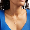 Thumbnail Image 2 of 0.10 CT. T.W. Multi-Diamond Cross Pendant in 10K Gold