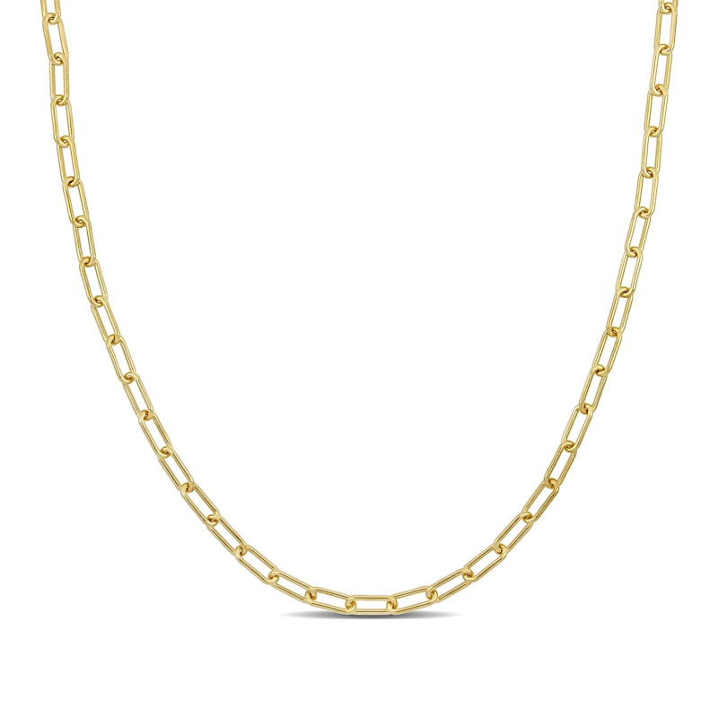 3.5mm Paper Clip Chain Necklace in Sterling Silver with Yellow Rhodium|Peoples Jewellers