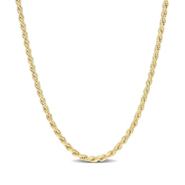 2.2mm Rope Chain Necklace in Sterling Silver with Yellow Rhodium - 16&quot;
