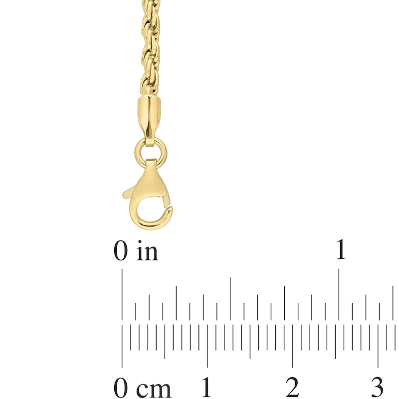 Main Image 4 of 2.2mm Rope Chain Necklace in Sterling Silver with Yellow Rhodium - 16"