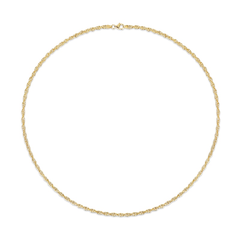 Main Image 3 of 3.7mm Singapore Chain Necklace in Sterling Silver with Yellow Rhodium - 24"
